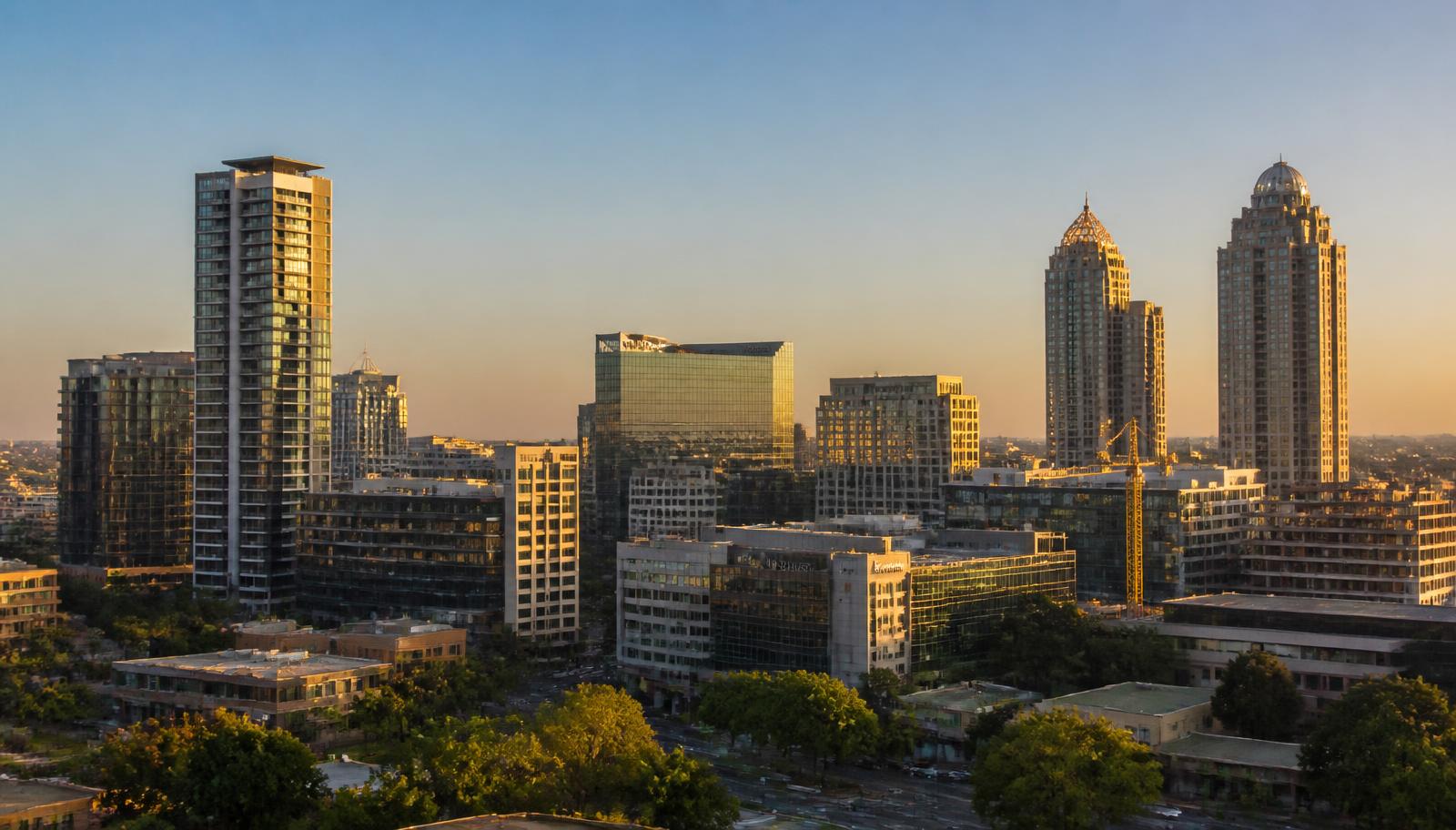 Sandton skyline, Johannesburg, at golden hour